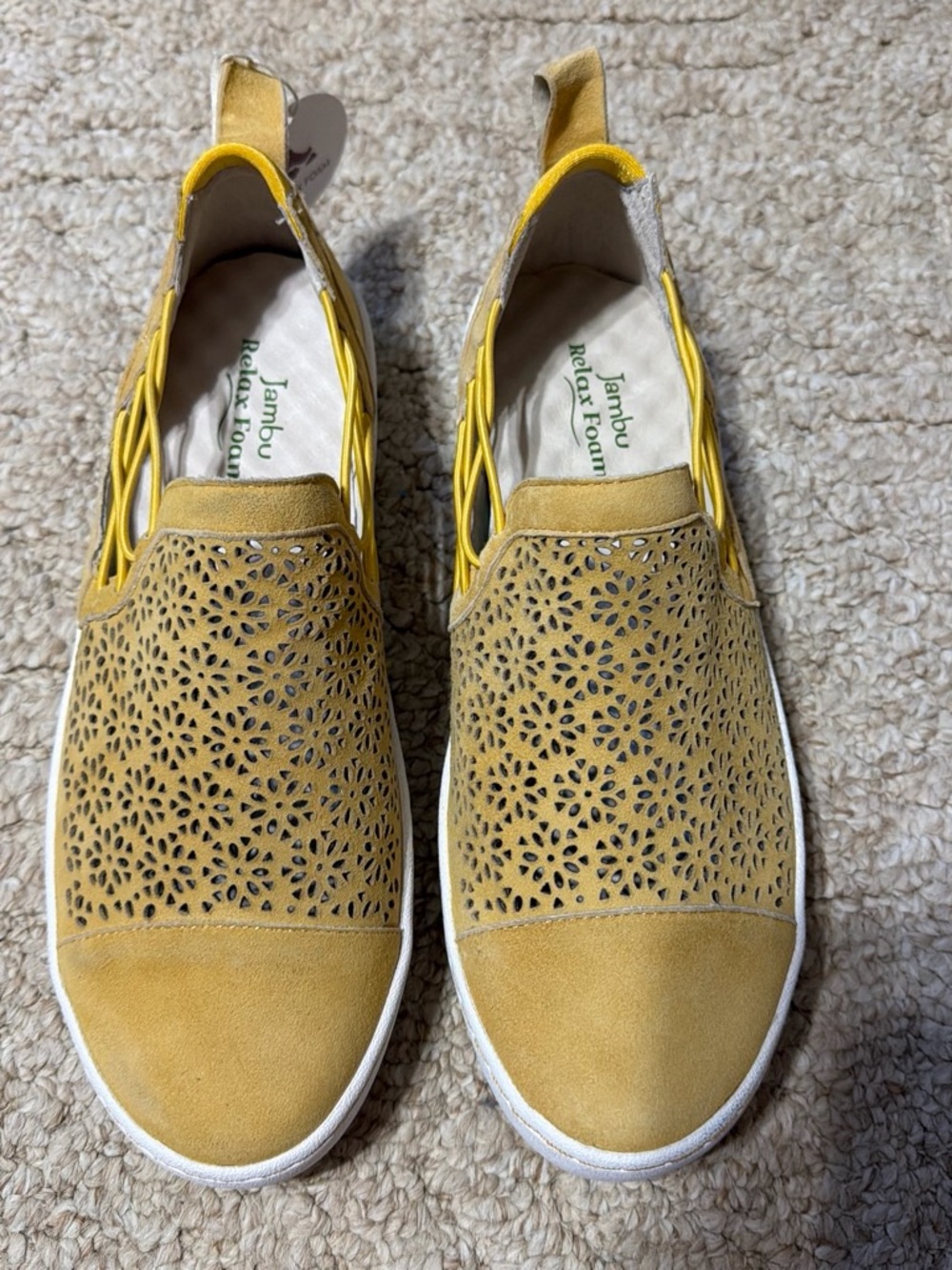 Jambu Yellow Laser-Cut Slip-On Sneakers